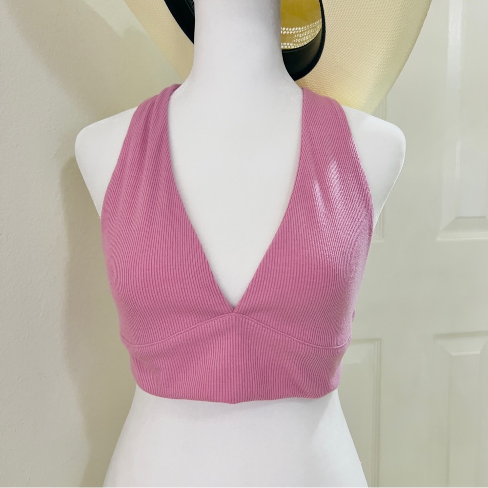Pink Tie-Back Crop Top